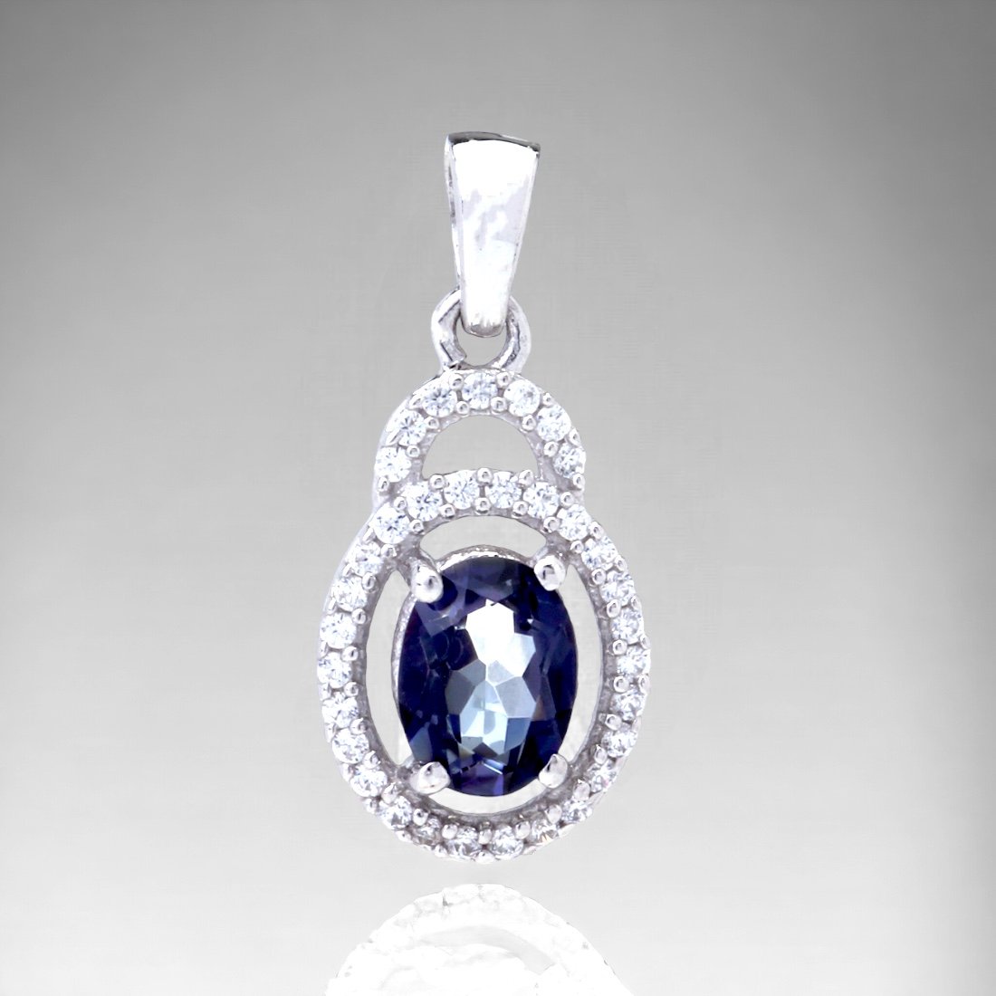 Stunning Iolite and White Zircon Pendant (1 of 1)
