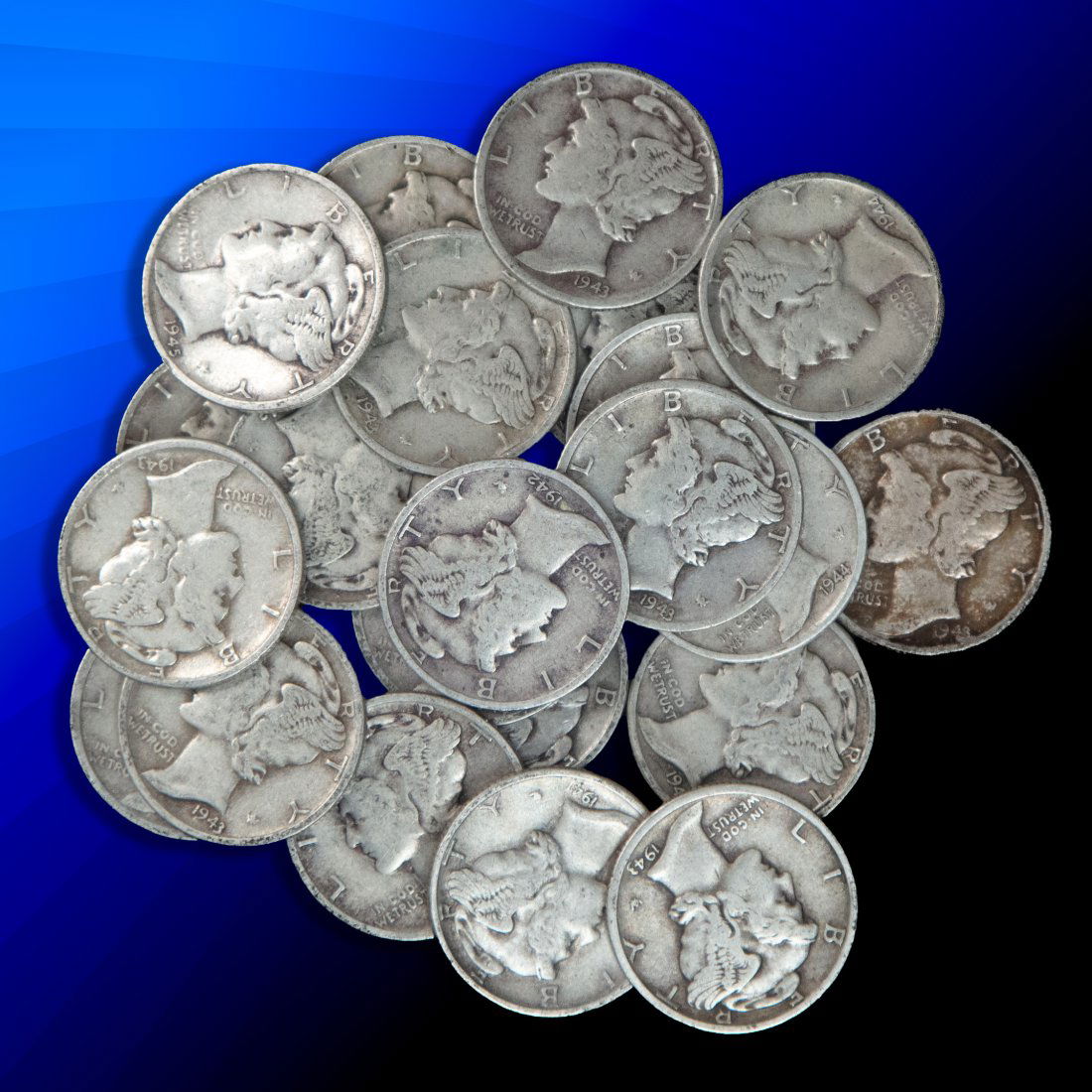 (22 )1940's Mercury Silver Dimes (1 of 3)
