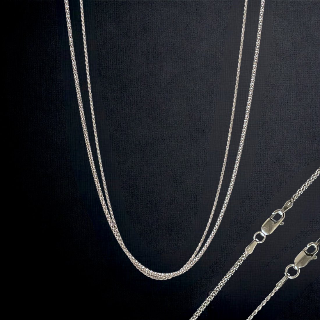 Set of 2 Italian Sterling Silver 18" Chains (1 of 1)