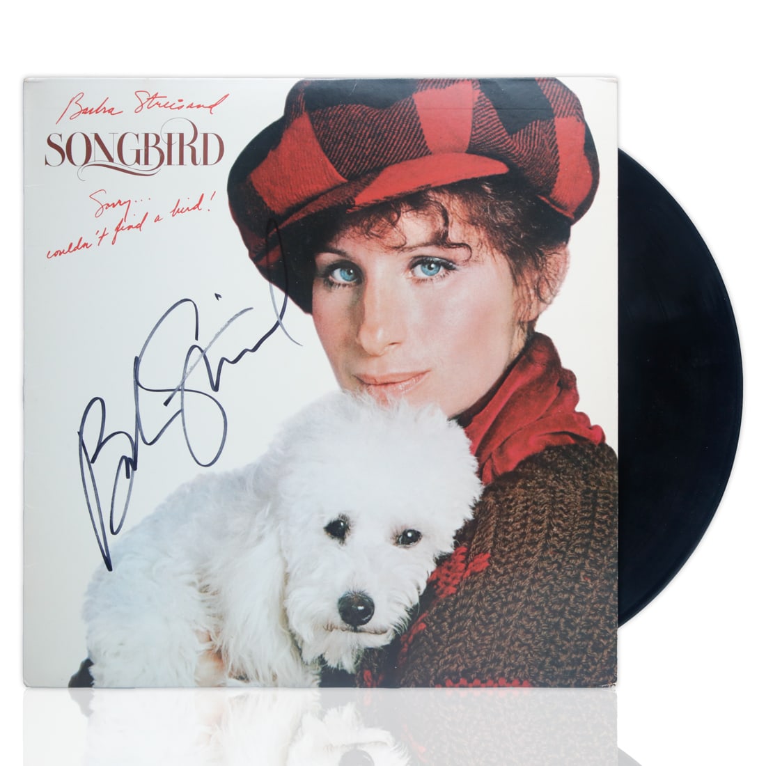Barbra Streisand Black Ink Autograph on a " Songbird" LP Album: Barbra Streisand Autographed "Songbird" LP Album. We present an exclusive opportunity to own a fragment of musical theater and pop royalty: a Barbra Streisand-signed "Songbird" LP album. Graced with t