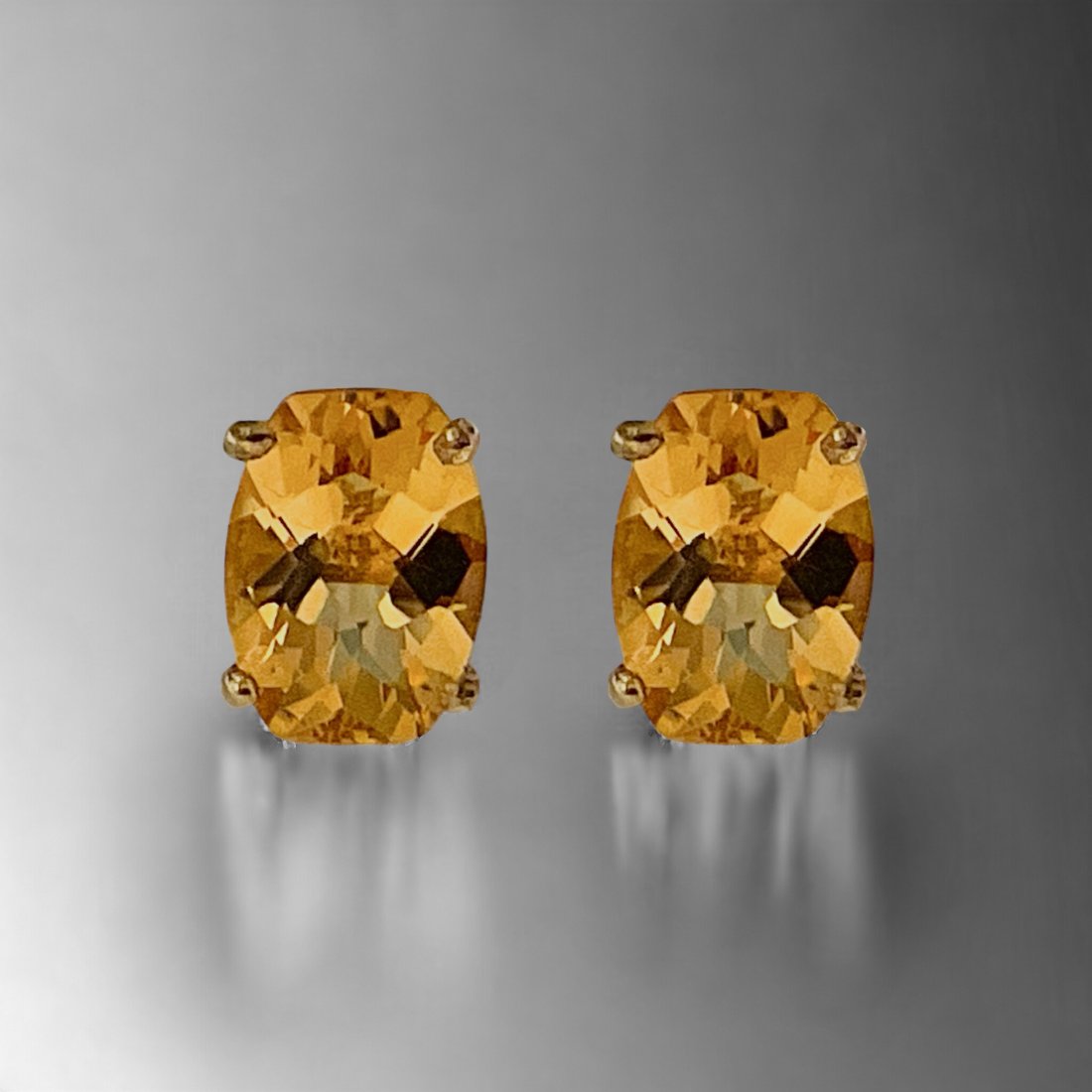 10K Gold Citrine Stud Earrings (1 of 1)