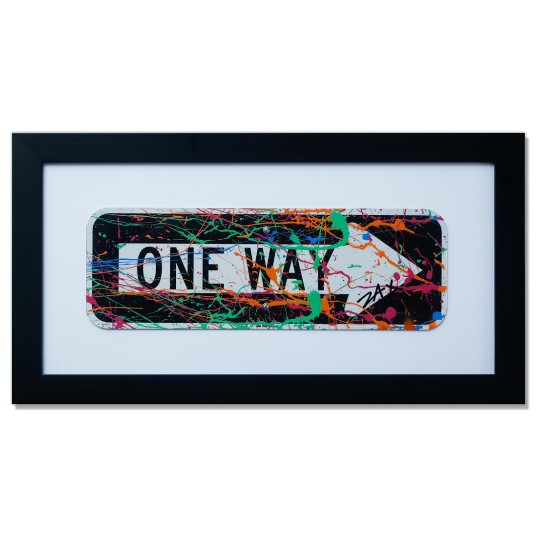 Buckle Up – Original Hand-Painted One-Way Sign by E.M. Zax (1 of 6)