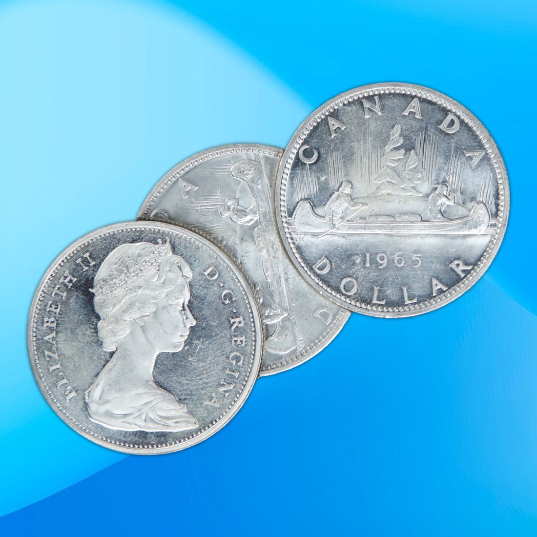 Set of (3) 1965 Elizabeth II Canada Dollar Collection (1 of 3)