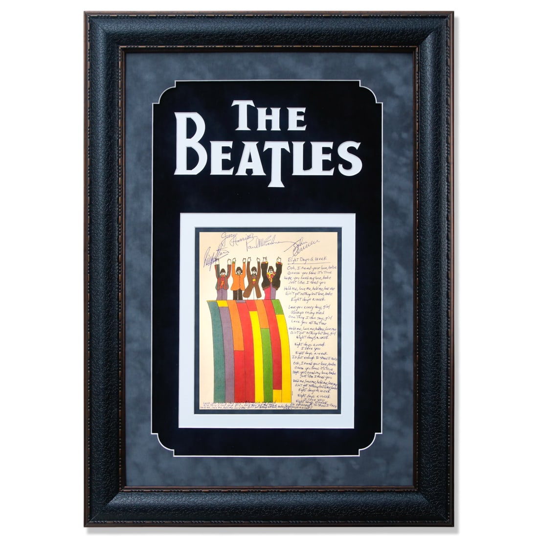 Beatles Signed "Eight Days A Week" Handwritten Lyrics on Official Beatles Stationery (1 of 3)