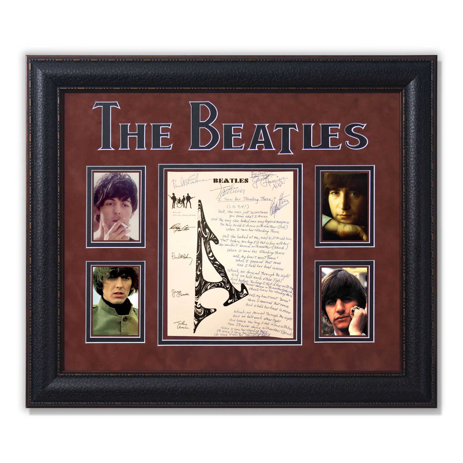 Beatles Signed "I Saw Her Standing There" Handwritten Lyrics on Official Beatles Stationary (1 of 3)