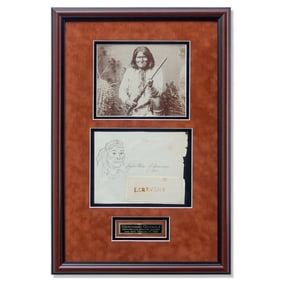Exceptionally Rare Geronimo Signed Drawing - A Unique Piece of History