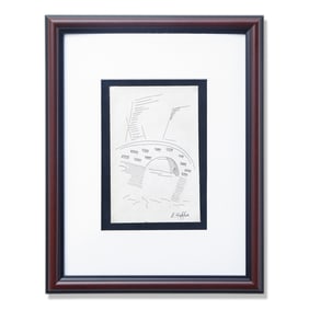 Exquisite Edward Hopper Black Ink Sketch, Signed – Museum Quality Framing