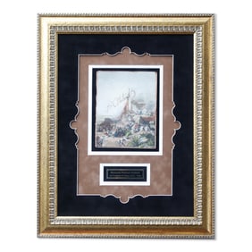 Mustafa Kemal Atatürk Signed Vintage Print Depicting a Historical Battle Scene - Custom Framed