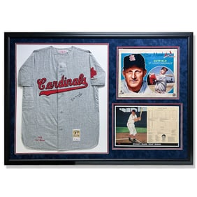 Stan Musial Signed Official Hall of Fame Jersey and Memorabilia Ensemble PSA Certified P53065