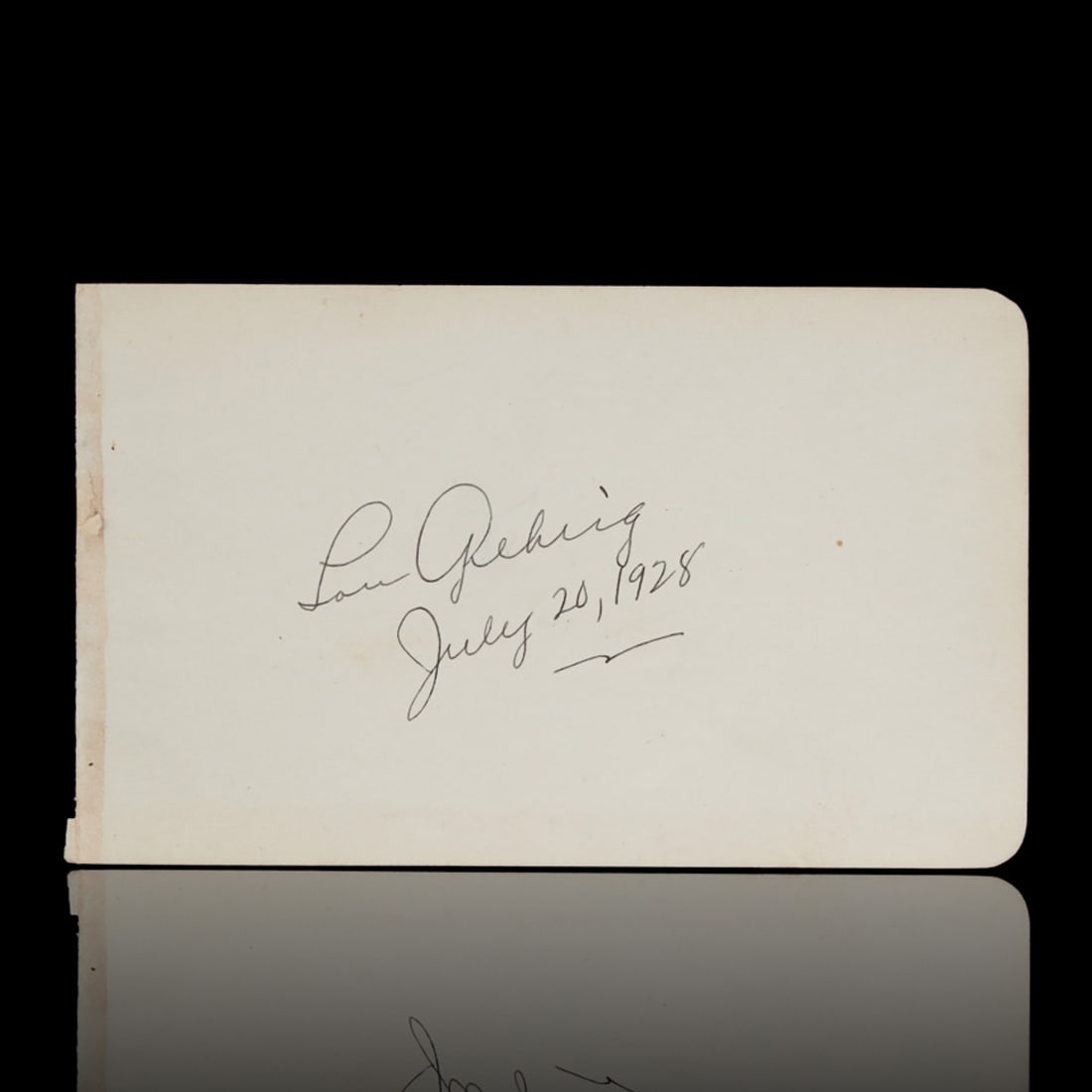 Lou Gehrig Signed Autograph Sheet Dated July 20 1928 (1 of 3)