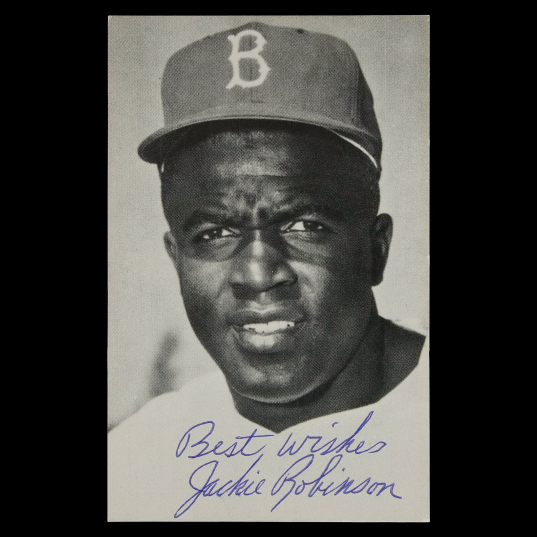 Jackie Robinson Signed Postcard Inscribed Best Wishes (1 of 3)
