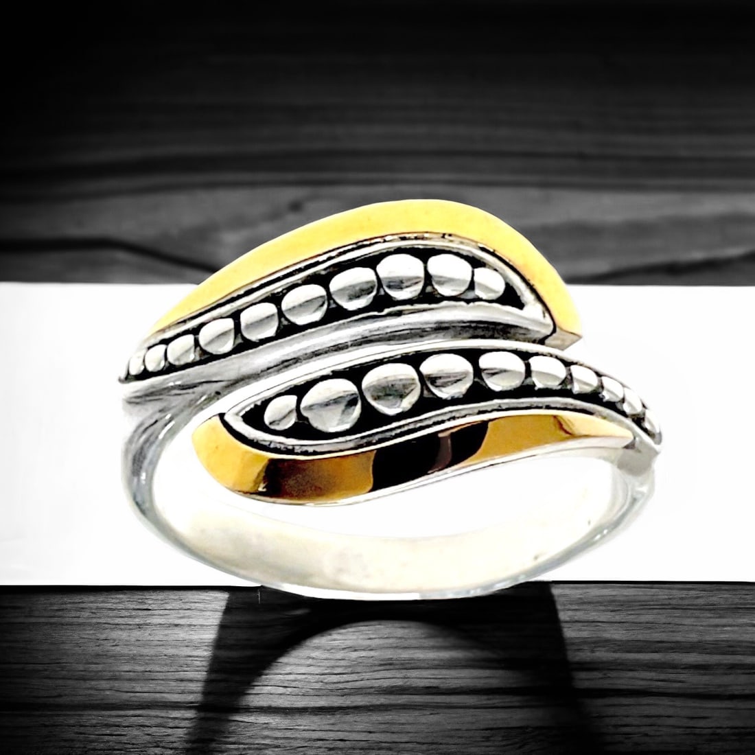 14K Gold & Sterling Silver Ring with stunning wave design (1 of 1)