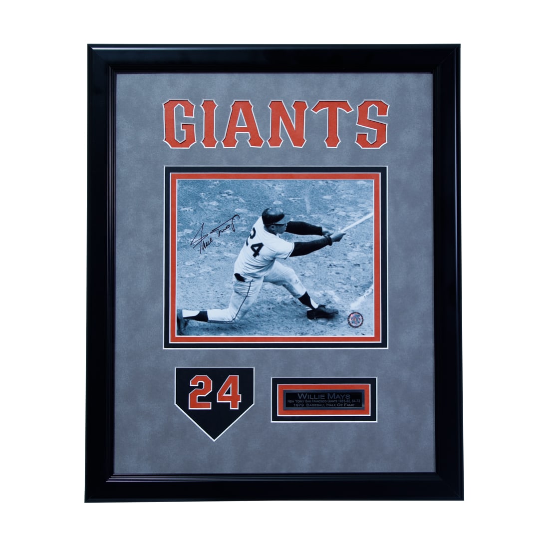 Willie Mays SF Giants Signed 8x10 Photograph: Willie Mays San Francisco Giants Autographed 8x10 Photograph, Exquisitely Presented in a 22x18 Custom Frame. We are extremely pleased to offer an invaluable artifact of American sports history –
