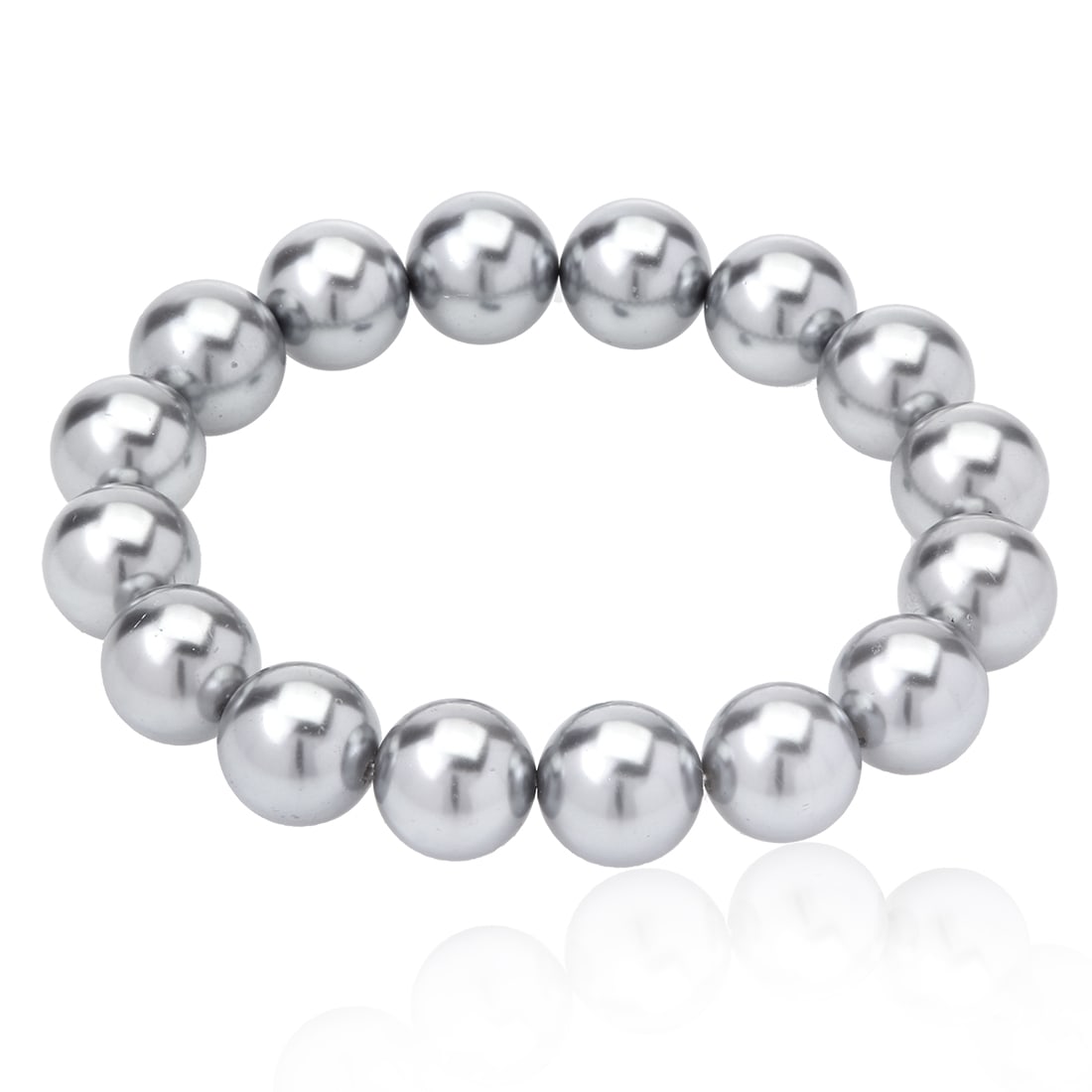 Gray Shell Pearl Stretch Bracelet (1 of 1)
