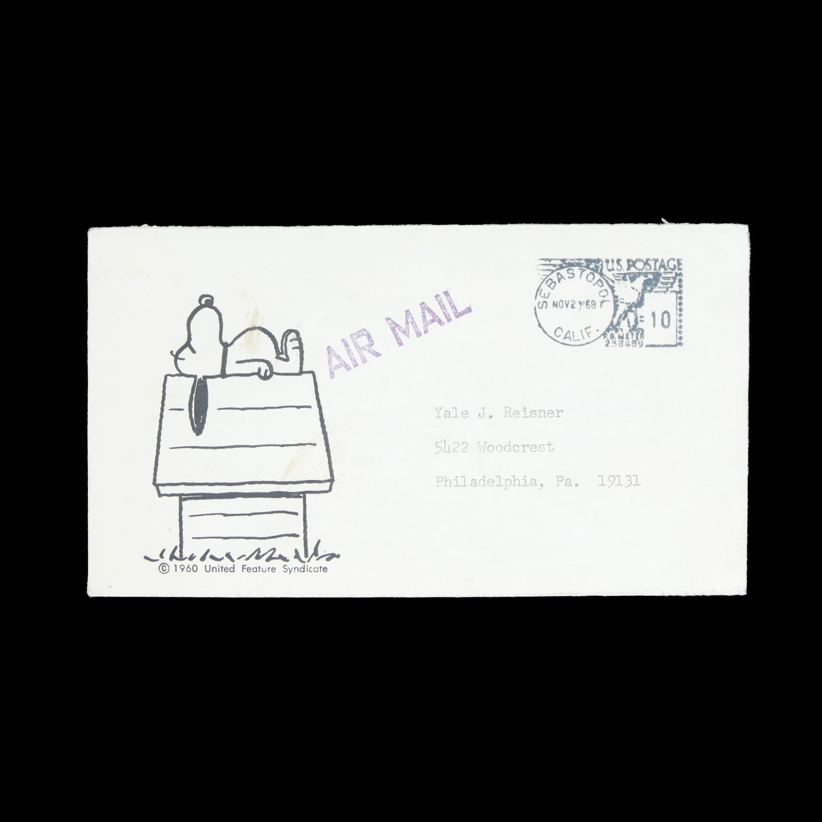 Charles Schulz Personalized and Signed Letter with Envelope (1 of 5)
