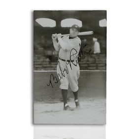 Babe Ruth Signed New York Yankees 3.5x5.5 Vintage Photograph in Museum Quality Frame