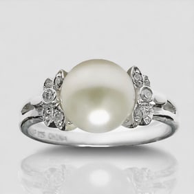 Timeless 8 mm Pearl Ring crafted in Sterling Silver - Size 7.5