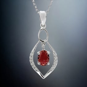Sterling Silver Tourmaline Pendant with Chain