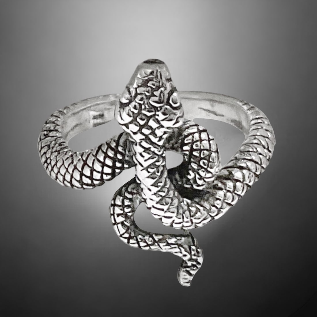 Stunning Sterling Silver Coil Snake Ring Size 9 (1 of 1)