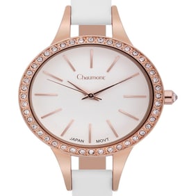 Chaumont: Exquisite Ladies Watch with Golden Rose Finish and Swarovski Elements Crystals