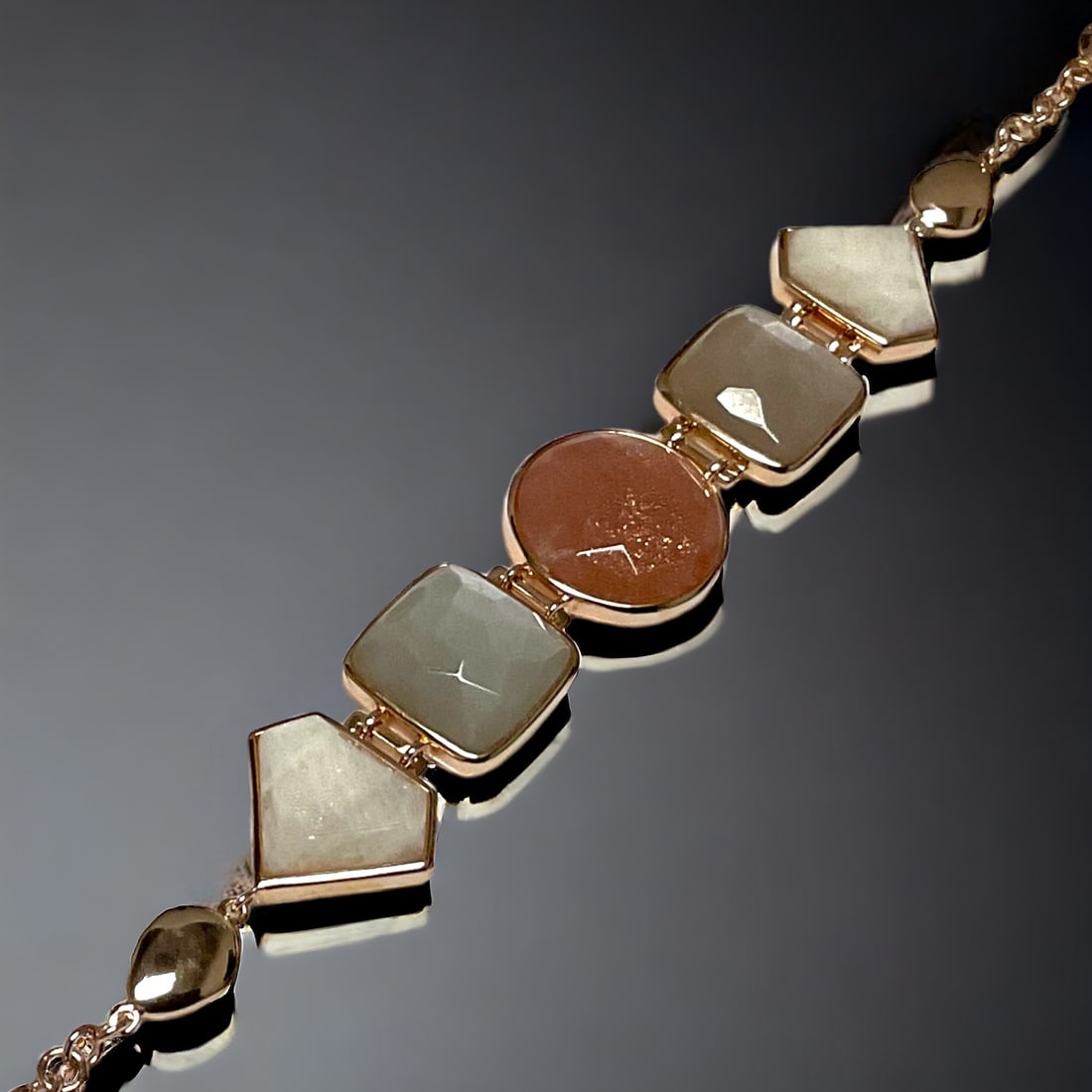 14K Rose Gold over Sterling Silver Bracelet with an array of brilliant Gemstones (1 of 1)