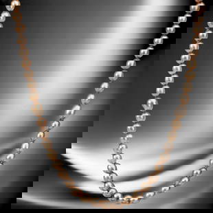Timeless 40" Freshwater Pearl Long Necklace to grace any outfit: Product Details Item: Necklace Metal: Sterling Silver Gemstone: Freshwater Pearl Approximate Measurements: Width: 7.8 mm Ring Size: Not Applicable Length: 40" Chain Metal: Sterling Silver NO
