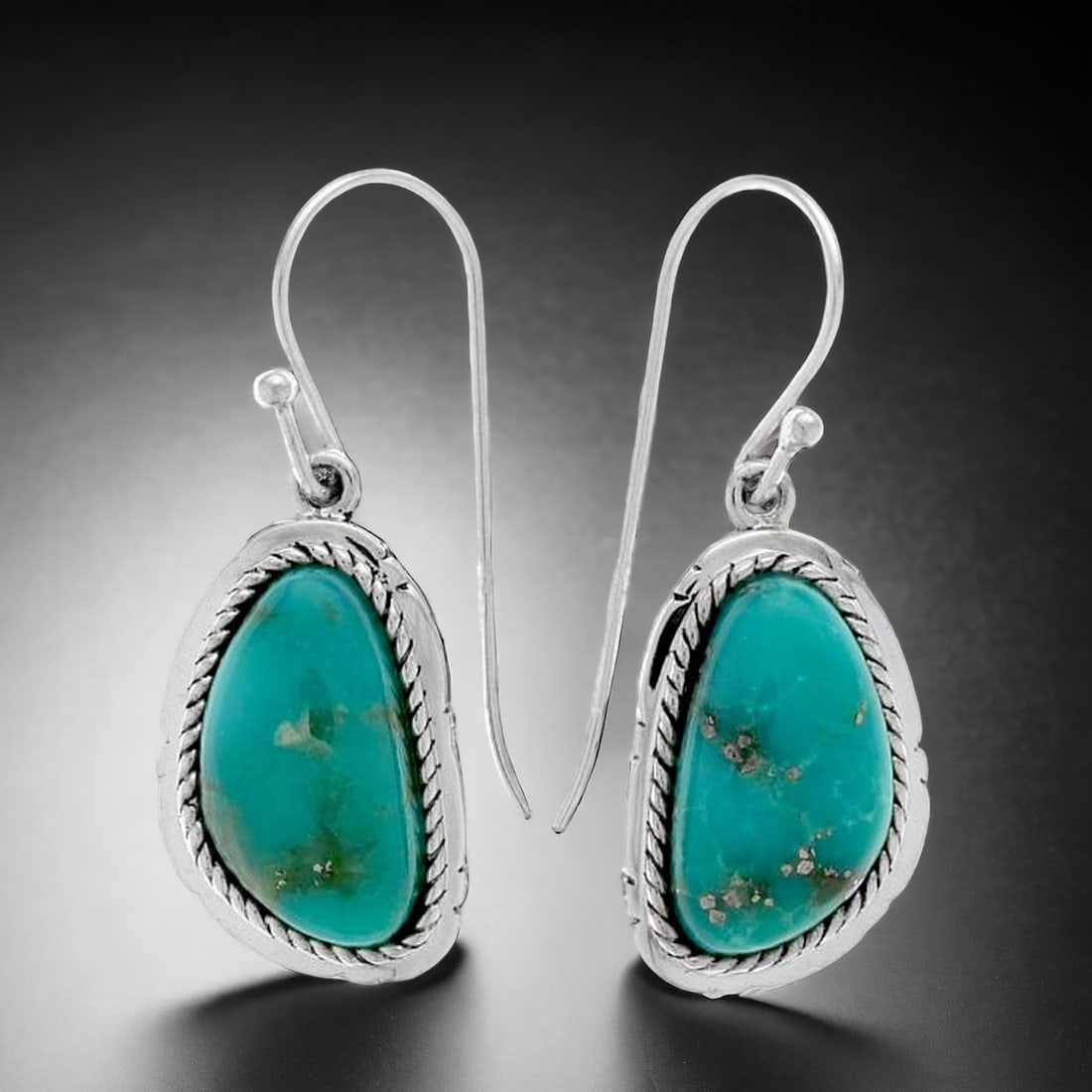 Campo Frio Turquoise Sterling Silver Drop Earrings (1 of 1)