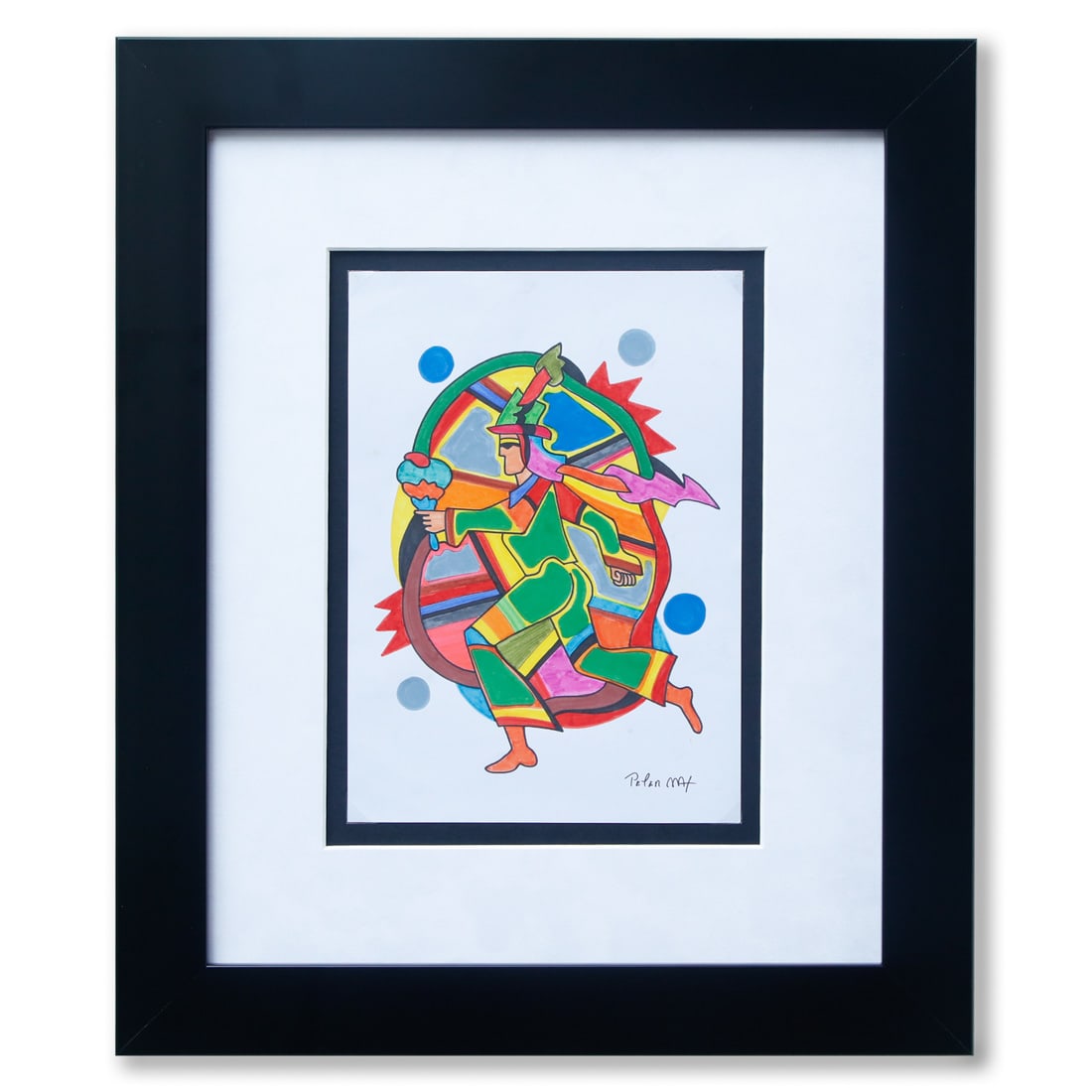 Peter Max Signed 8x12 Color Painting in Museum Quality Custom Frame (1 of 4)