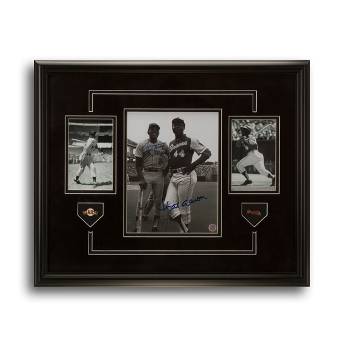 Willie Mays & Hank Aaron Signed Showcase 20x16 GFA (1 of 1)