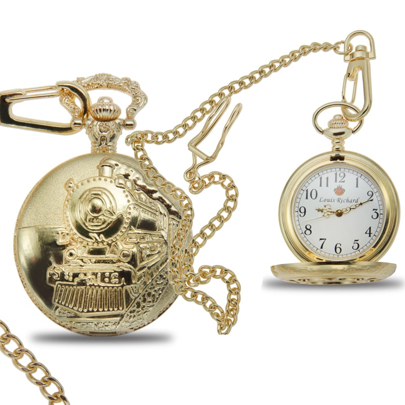 Louis Richard: Antique Style Engraved Conductor Pocket Watch (1 of 2)