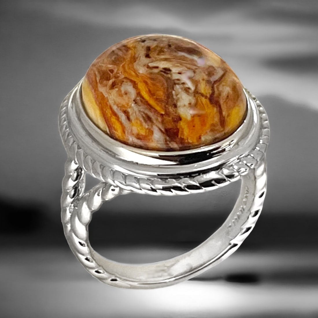 Lion's Paw Jasper Gemstone Sterling Silver Ring - Size 8 (1 of 1)
