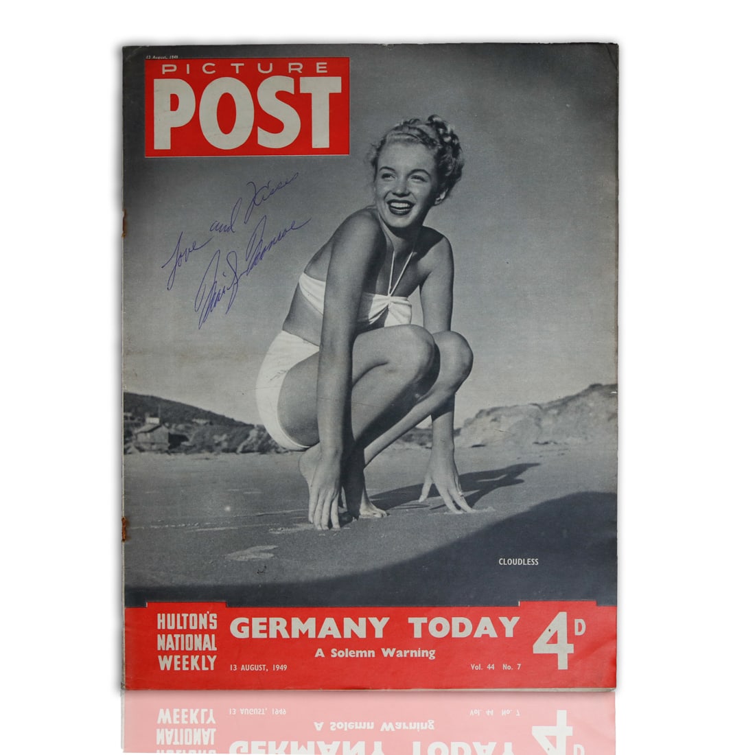 Marilyn Monroe Signed and Inscribed "Love & Kisses" Picture Post Magazine Aug 13 1949 (1 of 3)