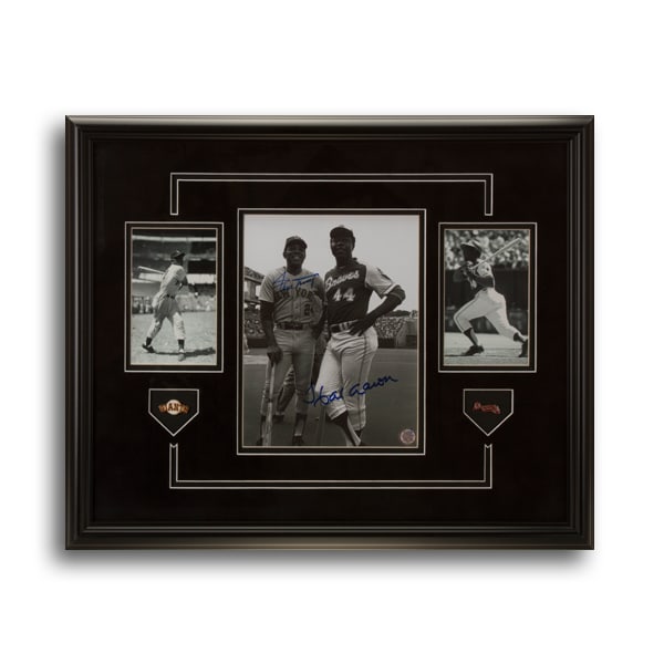 Willie Mays & Hank Aaron Signed Showcase 20x16 GFA (1 of 1)