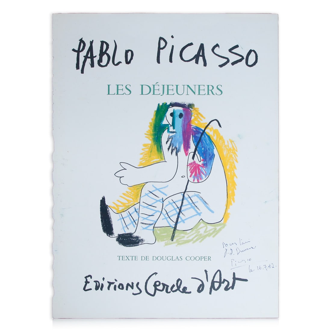 Signed & Inscribed Pablo Picasso "Les Dejeuners" 1962 Edition Cercle D'Art Cover Page. (1 of 5)