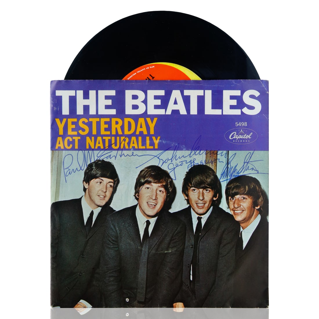 Beatles Signed "Yesterday/Act Naturally" Single LP With Cover (1 of 5)