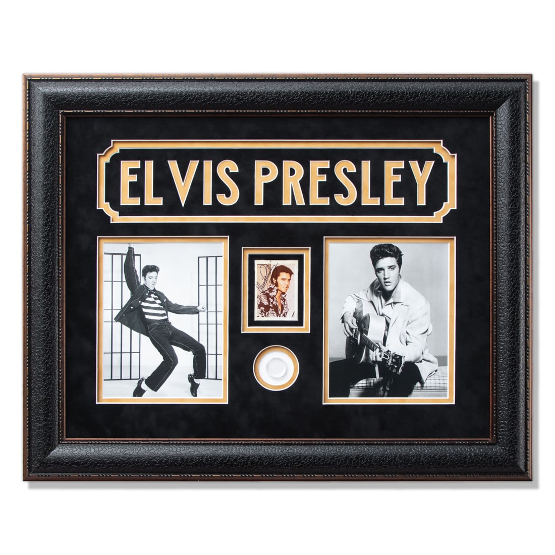 Elvis Presley Signed Picture Framed with a Lock of Elvis's Hair (1 of 7)