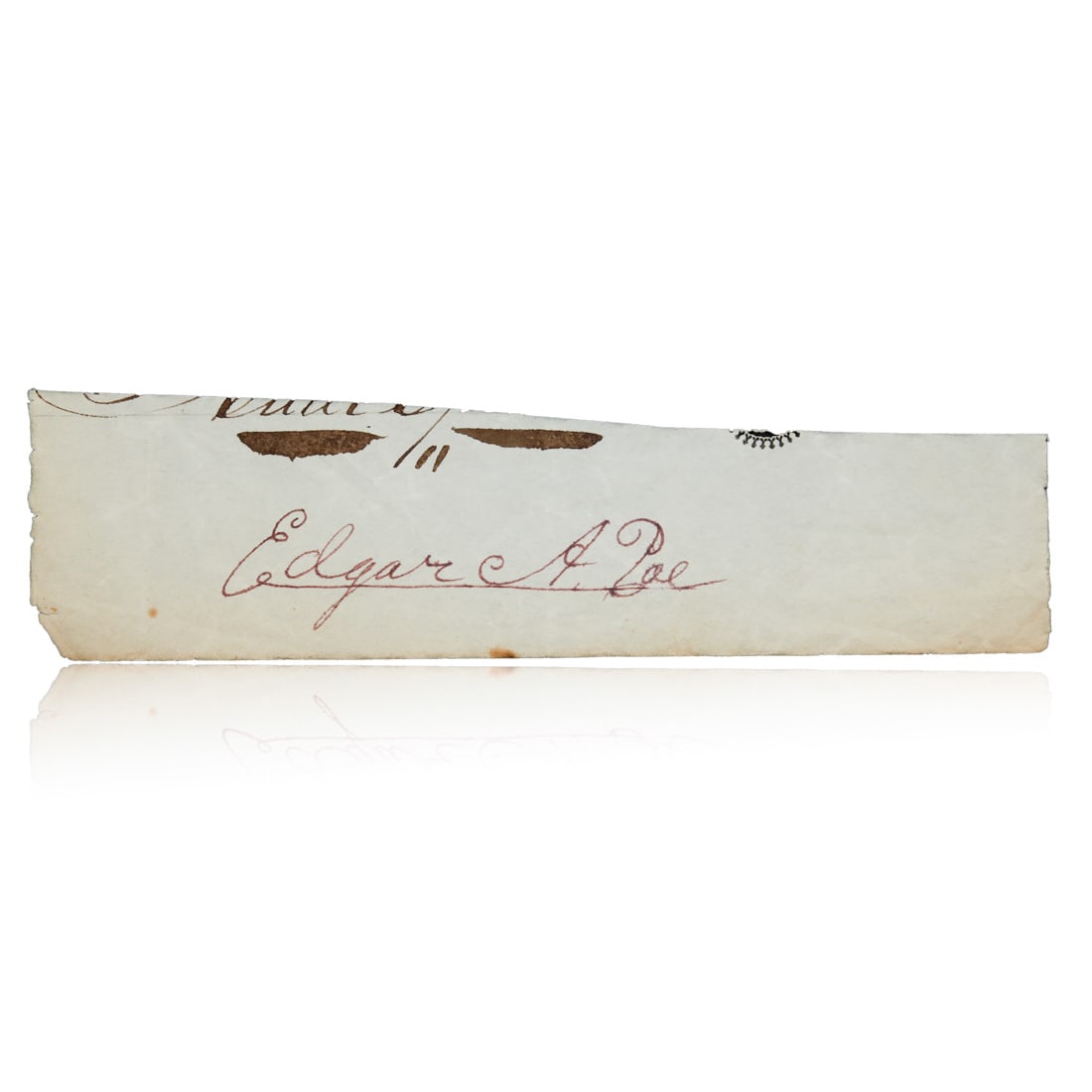 Edgar Alan Poe Signed Document Cut (1 of 4)
