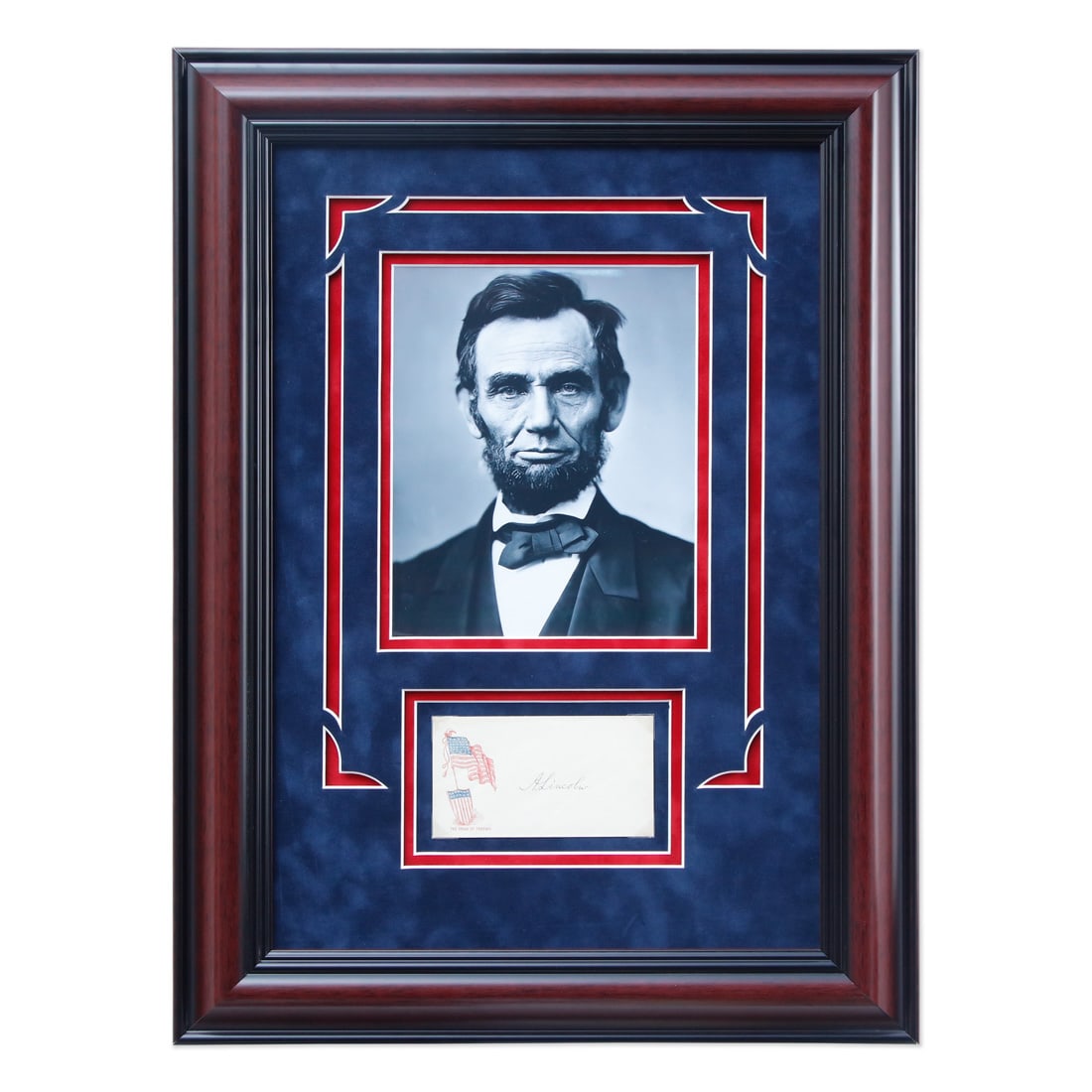 Abraham Lincoln Signed American Flag Envelope in Museum Quality Frame (1 of 6)