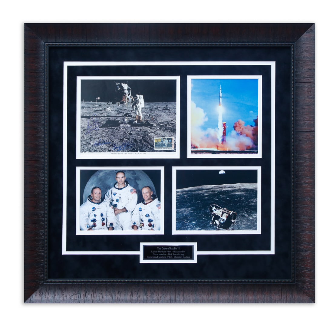 Neil Armstrong, Buzz Aldrin, and Michael Collins Signed 8x10 Color Photograph of Apollo 11 Moon (1 of 6)