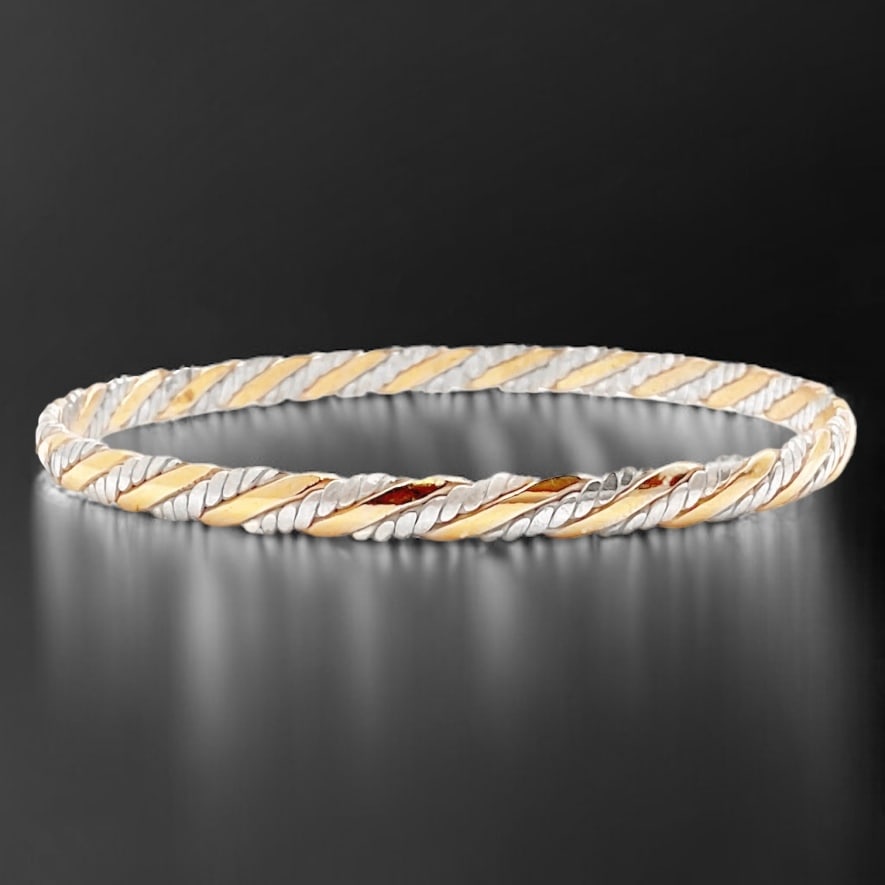 Two-Tone Slip On Stackable 8" Bangle (1 of 1)