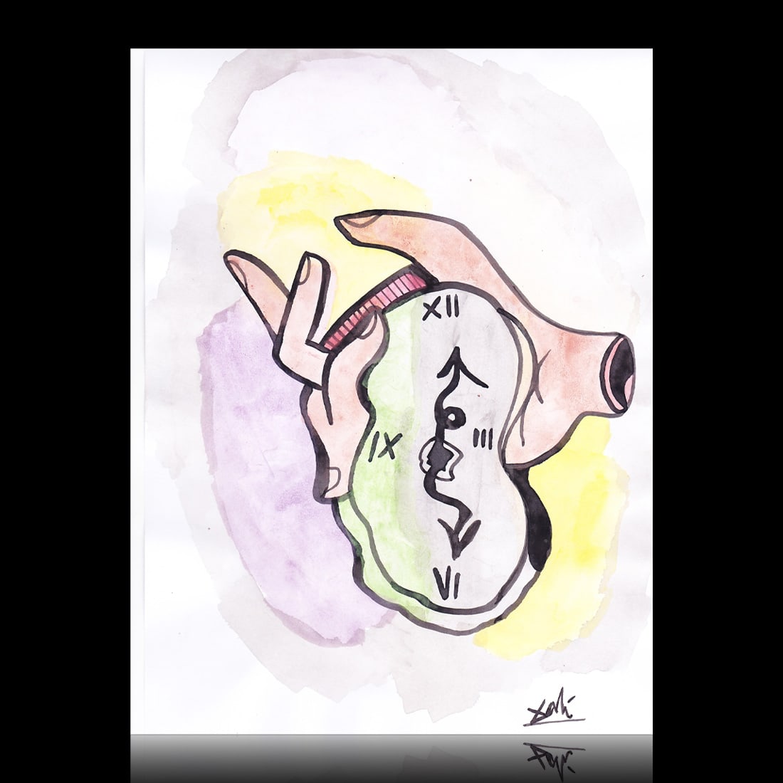 Salvador Dalí Signed Watercolor Drawing (8x12): A Masterpiece of Surrealist Art (1 of 1)