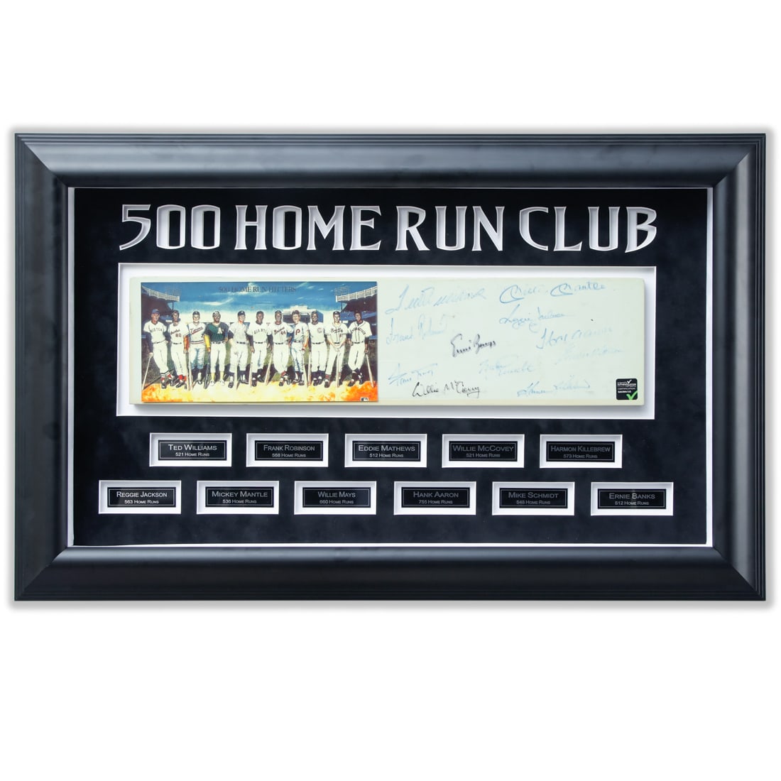 Very Rare Pitchers Rubber Signed by The 500 Home Run Club & Ron Lewis Lith (1 of 5)