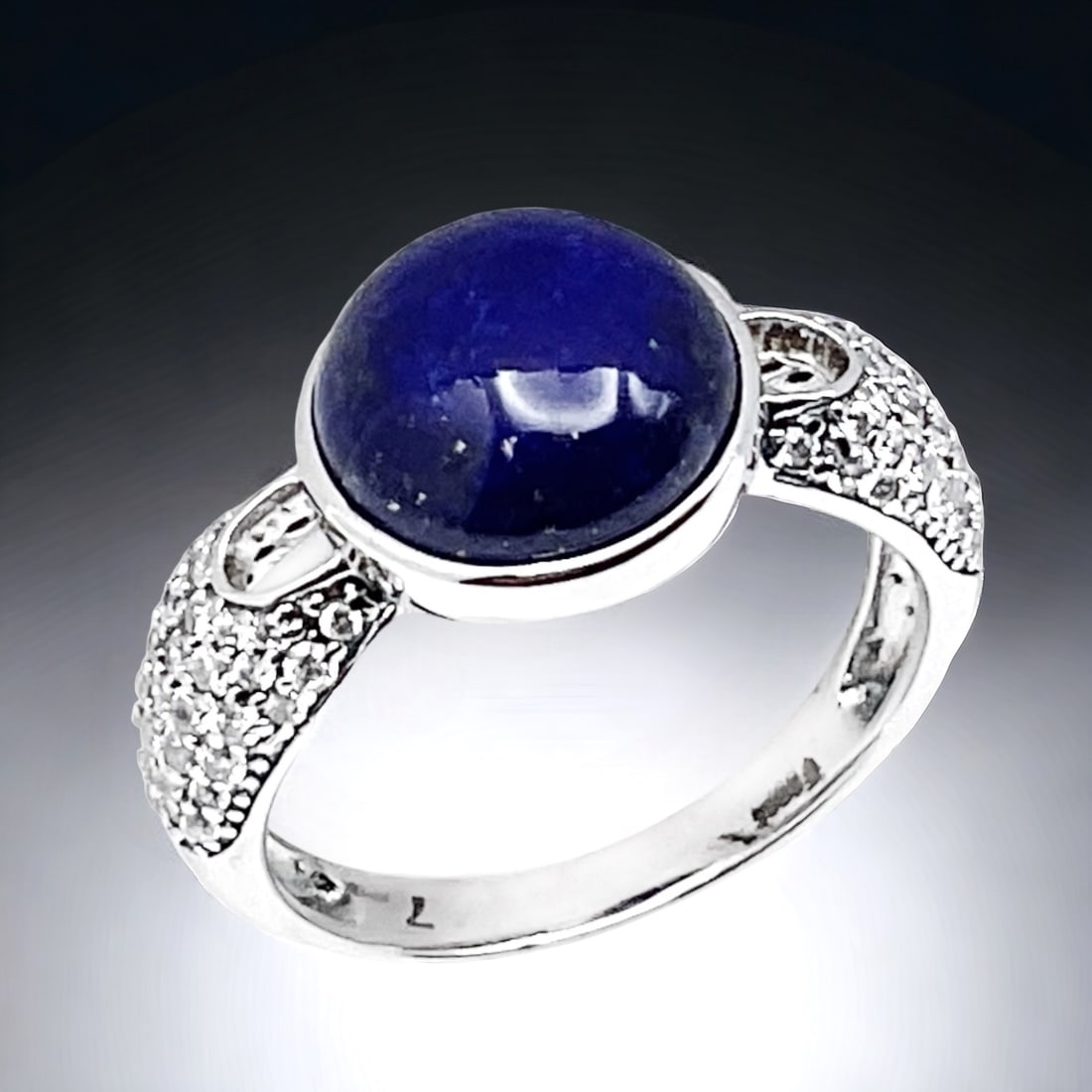 Deep Blue Lapis Lazuli set in Sterling Silver with Simulated Diamond accents (1 of 1)