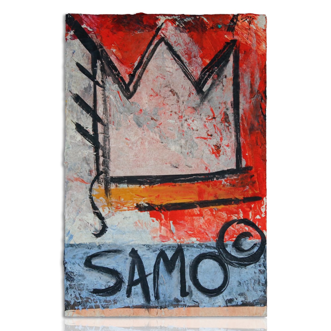Jean-Michel Basquiat's 1985 Mixed Media Cardboard Painting, "UNTITLED (SAMOO)" (1 of 4)