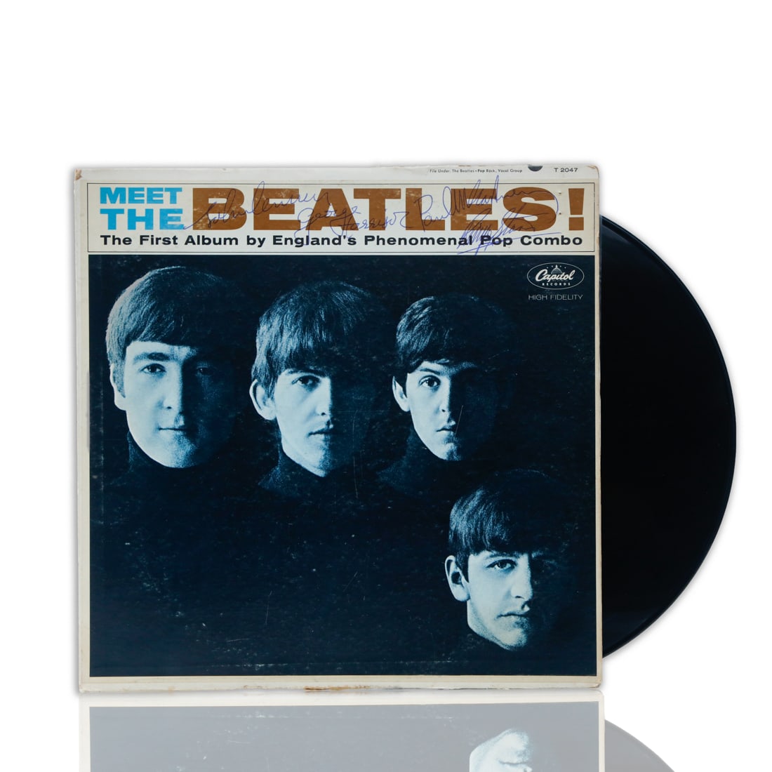 Beatles Signed "Meet the Beatles" with Capital Records Advertisement Sleeve in Cover (1 of 6)