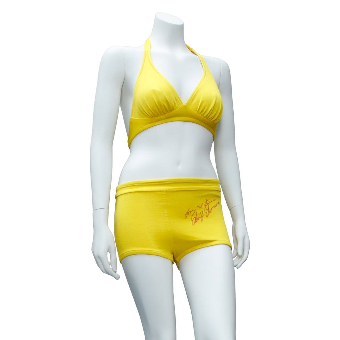 Marilyn Monroe Signed Yellow Two-Piece Bathing Suit - Inscribed "Love and Kisses" (1 of 6)