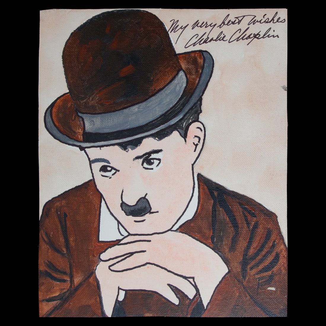 Authentic Charlie Chaplin Signed Oil Painting - A Timeless Historical Treasure (1 of 2)