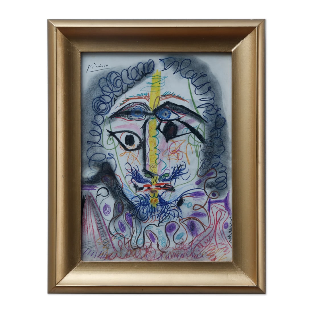 Pablo Picasso(imputée)  Drawing - "Colorful Quadro-Eyed Soldier in Historical Costume" (1 of 4)