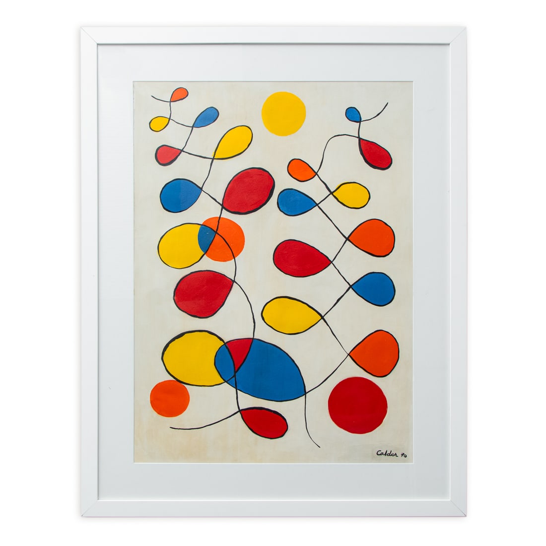 Original Alexander Calder Painting - "Succession of Colorful Circles" (1970) (1 of 5)