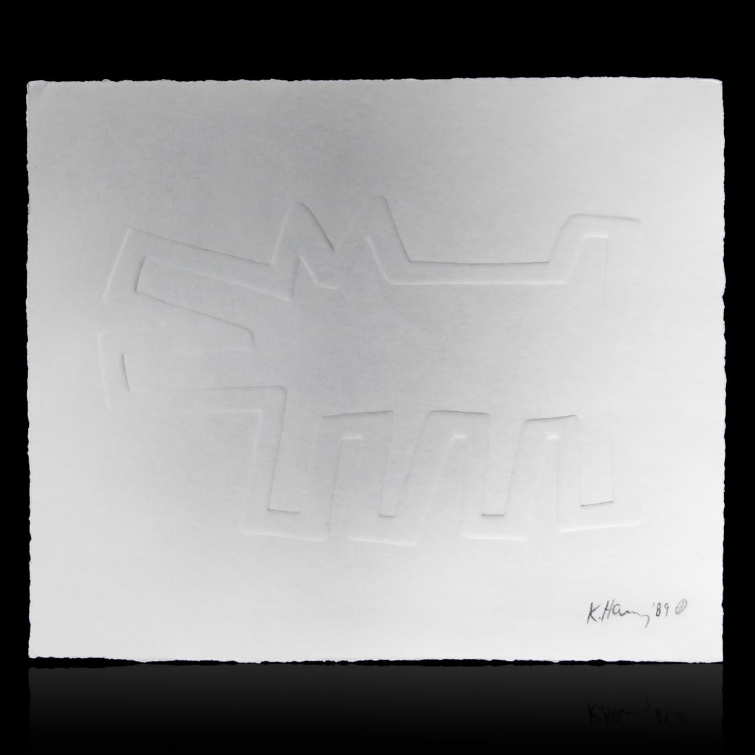 Keith Haring Pressed Imprint of Barking Dog Logo From The Haring Collection (1989) (1 of 3)